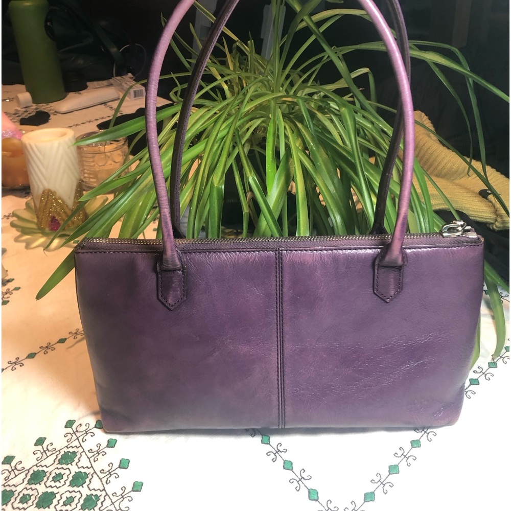 Purple Hobo Leather Handbag